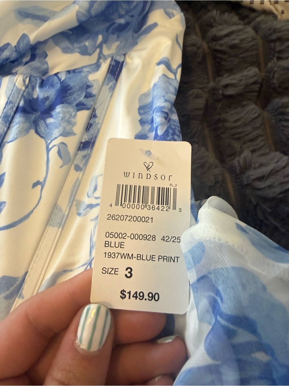 Windsor Blue and White Floral Print Dress - Picture 2 of 2